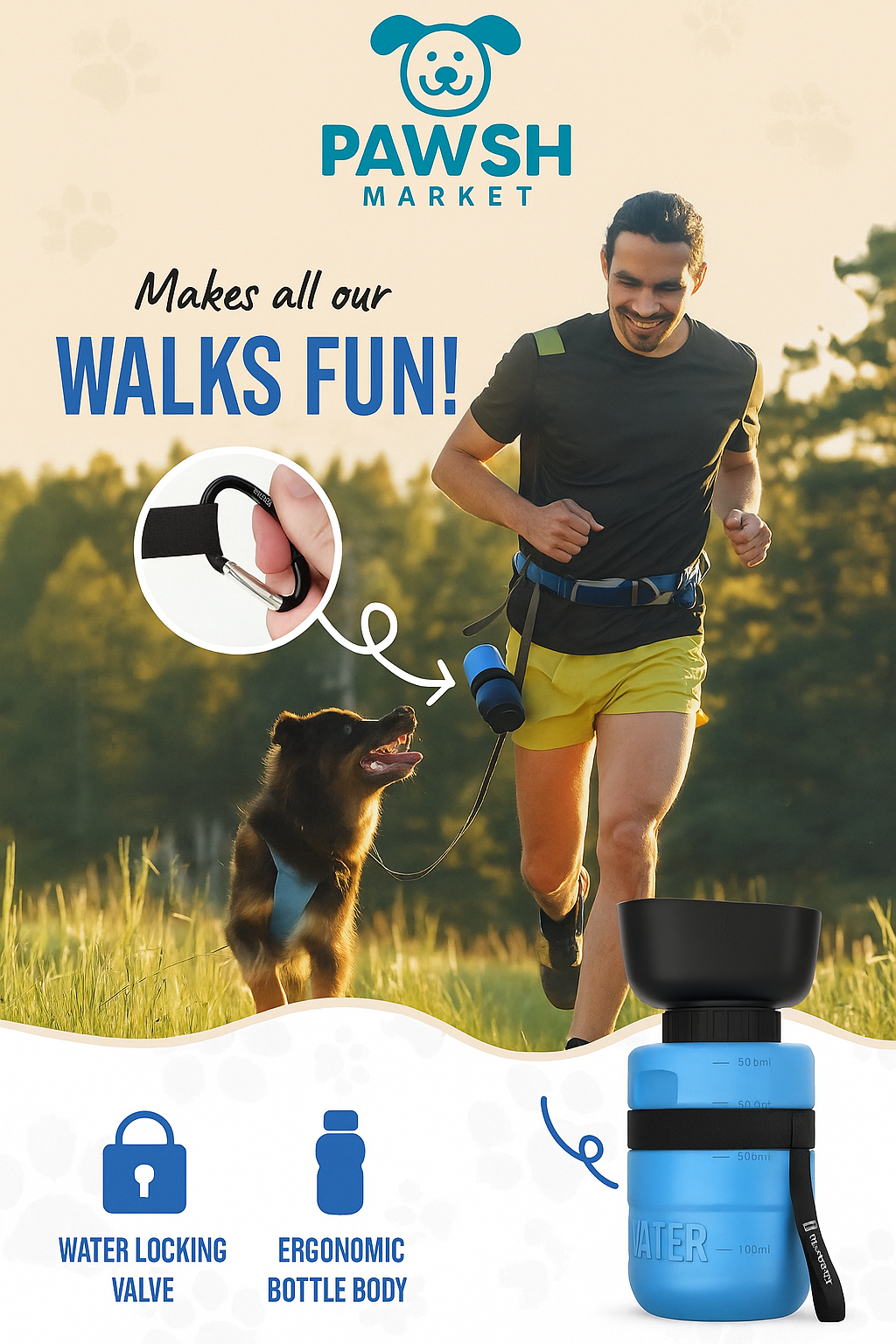 Pawsh Hydration Bottle™ – 18oz