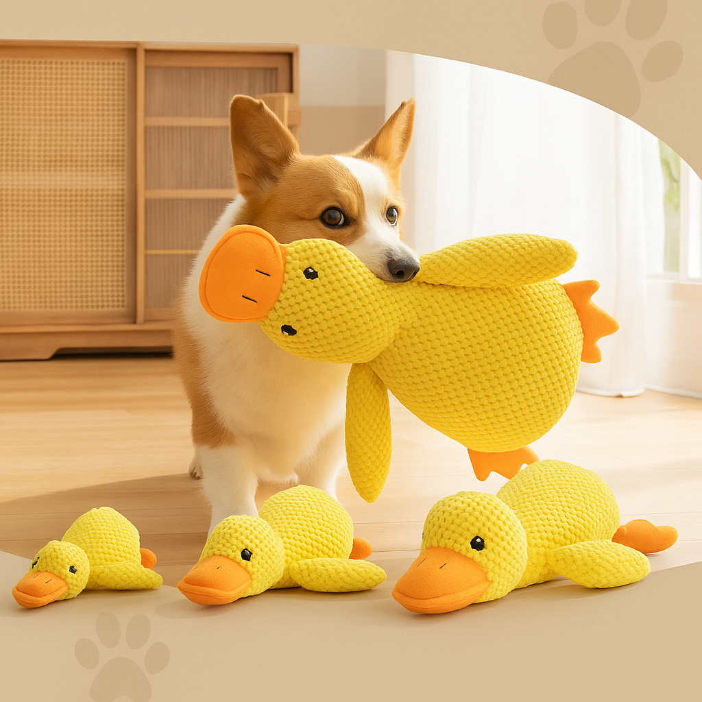 QuackPal Plush Duck™ – Squeaky, Bite-Resistant Dog Toy