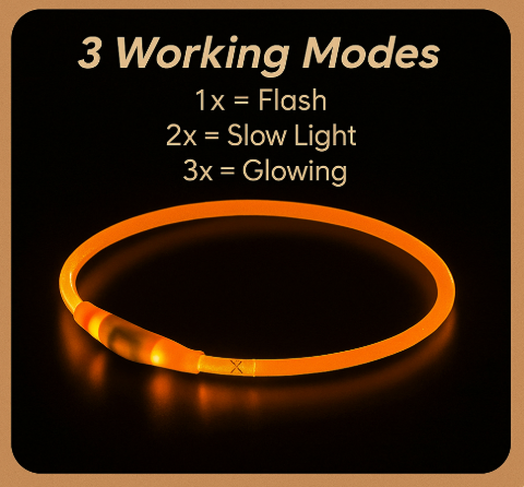 GlowLoop™ LED Dog Collar – Rechargeable, Waterproof Night Safety Collar