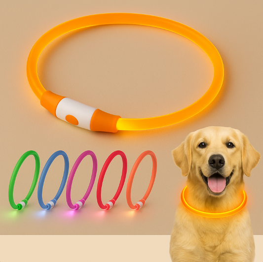 GlowLoop™ LED Dog Collar – Rechargeable, Waterproof Night Safety Collar